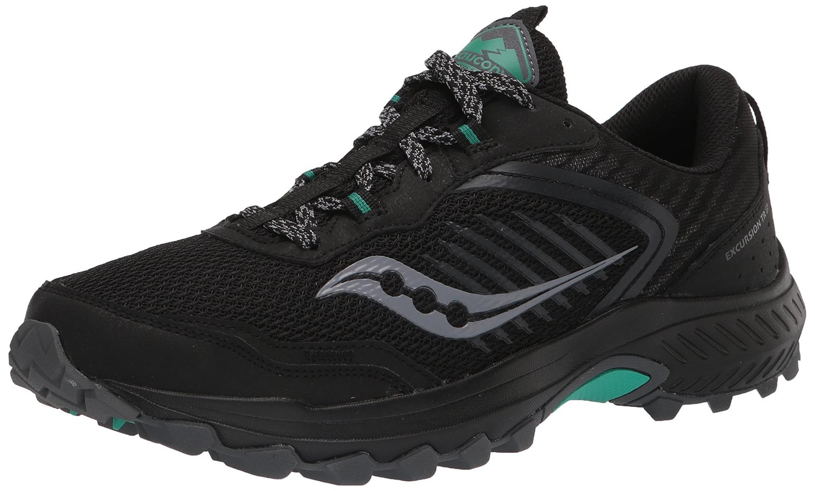 Saucony Excursion TR15 Trail Running Shoe, Womens, Black/Jade