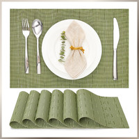 Tischsets Abwaschbar 6Er Set Gewebte Platzdeckchen HitzebestäNdig 30X43,5Cm GrüN