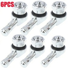 6pcs 90 Degree Motorcycle Tire Valve Stem Tubeless Aluminum Silver Cnc 6pcs 90 Degree Motorcycle Tire Valve Stem Tubeless Aluminum Silver Cnc