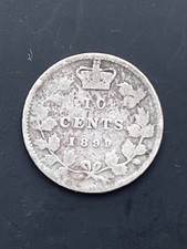 CANADA 1899 Victoria .925 Silver Small 99 10 Ten Cents Canadian Mint