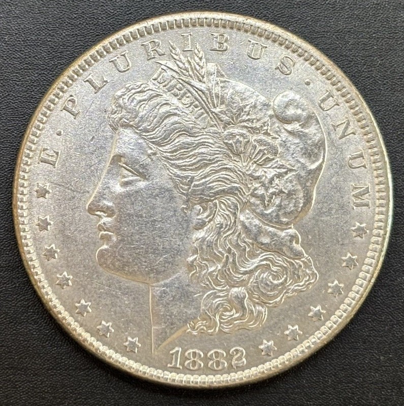 1882 Morgan Dollar United States 90% Silver $1 Coin AU/BU Nice Luster
