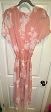 NWT 1588 Lane Bryant Dusty Rose White Floral Summer Dress 16