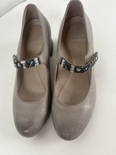 Dansko Lt Gray Distressed Leather 2in Block Heel Mary Jane  s Womens Size 36/6.5