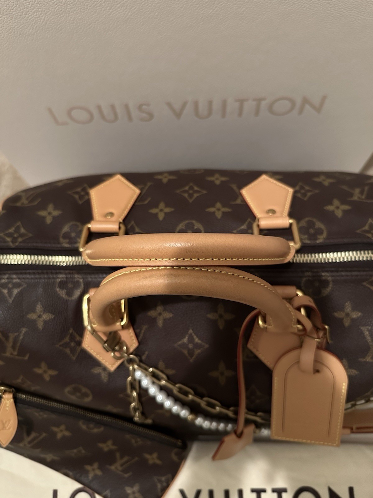 Rare Louis Vuitton Brown Monogram Leather Speedy P9 Keep All 40 image 2