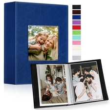 Photo Album 4x6 50 Pockets 2 Packs, Small Mini Capacity Leather Photo Albums,...