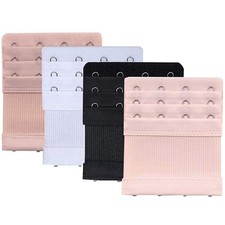 KTOBTEL Women Bra Extender 4 Hooks 3 Rows Elastic 3/4 inch, Multicoloured