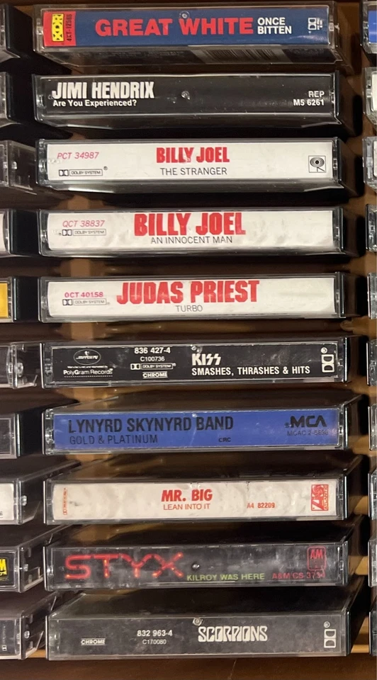 60 Cassette Tape Lot Classic Rock, metal w/ Case AC/DC Aerosmith Led Zeppelin U2 - Image 3 of 4