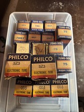 Lot Of 16 Antique Radio Tube Vacuum Philco Tung Sol In Boxes