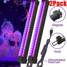 2PCS UV Black Light Bar Fixtures Ultraviolet Lamp Strip US Plug DJ Party Club