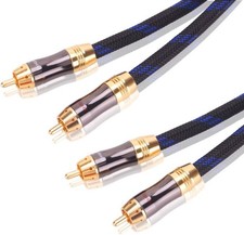 Dual 2RCA Male to Stereo Audio Cable, Double-Shielded OD 15 Feet