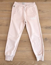 Woolrich pantaloni da jogging rosa tenue con logo ricamato