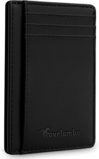 Travelambo Slim Wallet Front Pocket Minimalist Leather RFID Blocking Medium Size