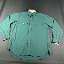 Vintage Cabela’s Hunting Work Shirt Men's L Large Made in USA Green Button Up