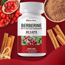 Premium Berberine HCL 5000mg Supplement - Berberine HCI Capsules High Absorption