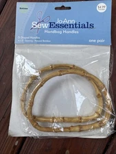 JoAnn Sew Essentials D-shaped Handbag Handles Bamboo  4.5 Inch Opening NIP