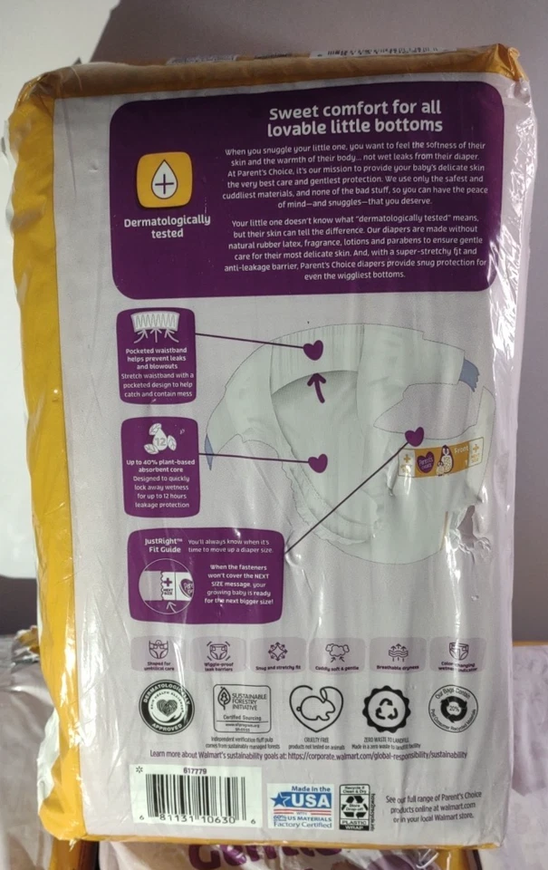 Parent's Choice Dry & Gentle Diapers Size 1-180 Count- 4 (45) packs - Image 3 of 4