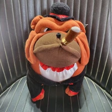 Vintage Cigar Aficionado Bulldog 1997 Tuxedo Bowler Hat Plush Stuffed Animal 12"