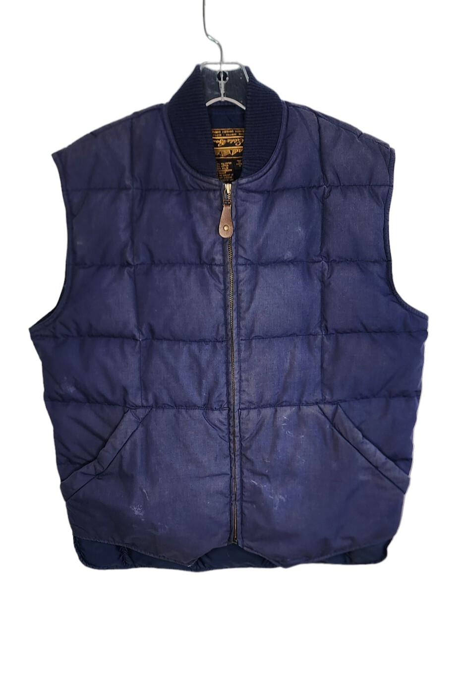 Eddie Bauer Goose Down Vest, Men's Size L polyester navy blue type Vintage Second Hand