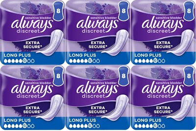 Always Discreet Empfindliche Blase Inkontinenz Pads lang Plus Pad dünn - 48er-Pack