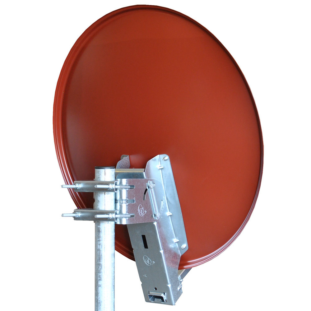 HDTV 4K Satellitenempfang Digitale Sat Anlage GIBERTINI 75 Cm Spiegel Alu Schüssel Mit Single LNB Gibertini Satellitenschüssel 75 Cm
