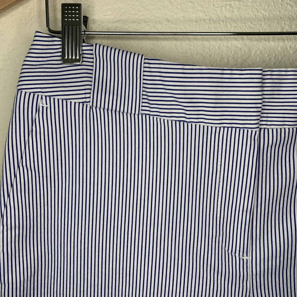 Pantalones para mujer Attention talla 6 Bootcut pantalones de trabajo pierna ancha cinturón lazos azul marino/blanco Foto 3 de 4