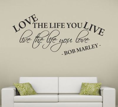 Wandtattoo Wandaufkleber Aufkleber Wohnzimmer Bob Marley Love Life Live  W66