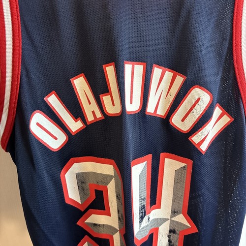 1990's HAKEEN OLAJUWON HOUSTON ROCKETS JERSEY~YOUTH Size XL 18-20~CHAMPION Brand - Picture 7 of 10