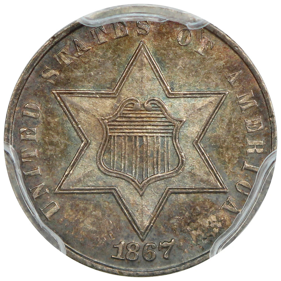 1867 3CS PCGS/CAC MS65 ex: D.L. Hansen - Image 3 of 4