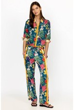 Johnny Was Size Large Tropical Liza Silk Blend Pant Boho Elastic Waist