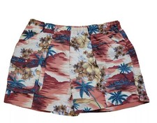 Tommy Bahama Lined Swim Trunks Large Nylon Hawaiian Graphic Print Tropical