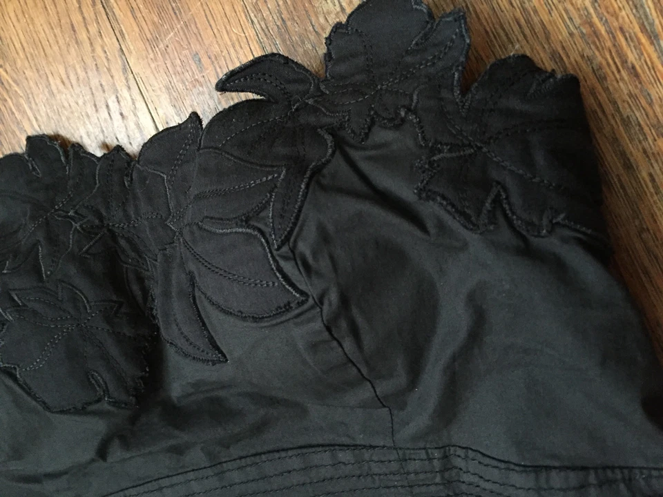 Mini Vestido Catherine Malandrino Negro Elastizado Floral Sin Tirantes Para Mujer Talla 4 Foto 2 de 4