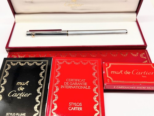 Vintage 1980s Cartier Trinity Fountain Pen – 18K Fine (F) Nib, Super Rare, Boxed - Picture 17 of 19