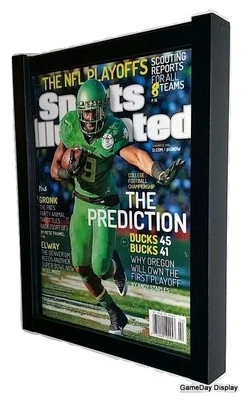 GAMEDAY DISPLAY MAGAZINE SPORTS ILLUSTRATED DISPLAY FRAME CASE BLACK SHADOW BOX