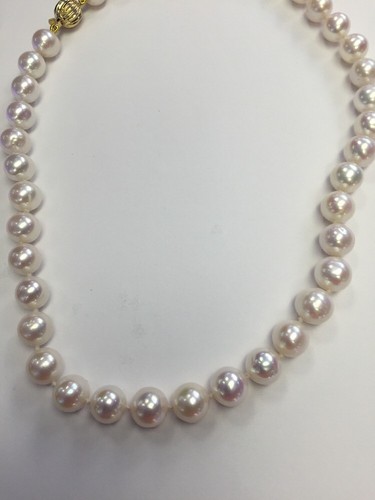 "Collar de perlas de agua dulce de 9,5x10,5 mm, broche plateado de 17" - Imagen 12 de 12