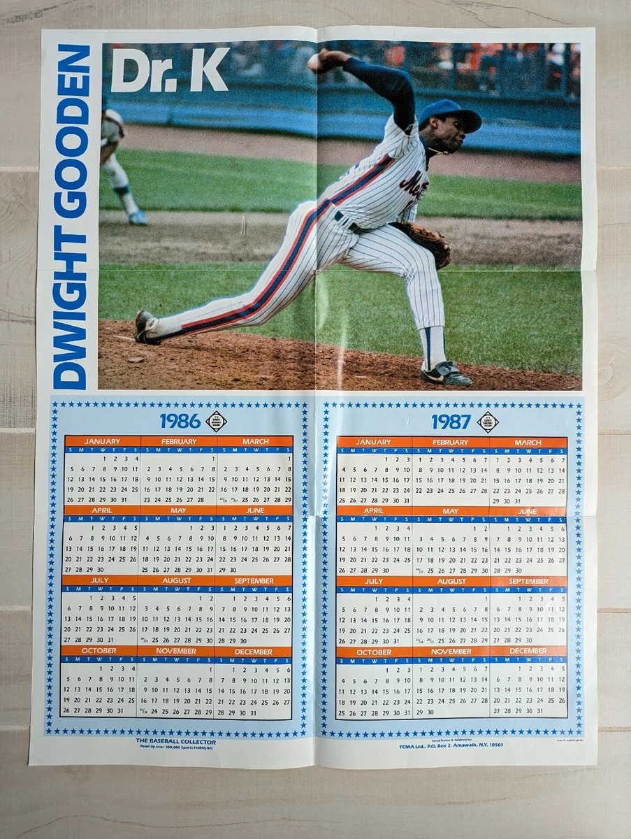 Dwight Gooden Dr K 1986 1987 Calendar Poster 19