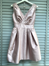 COAST Dusty Pink Taffeta Bow Dress UK 6 Evening Sleeveless Fit & Flare Occasion