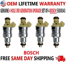 Genuine 4 Hole 3rd Gen Upgrade x4 BOSCH Fuel Injectors for 1993-02 Jeep & Dodge