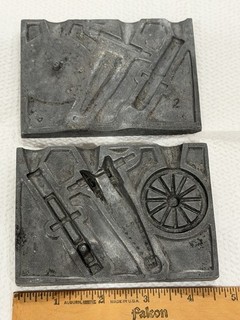 Very Old Toy Soldier Lead Mold Civil War Cannon With Carriage