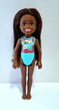 Barbie Club Chelsea Doll Beach Aqua Swimsuit TROPICAL LEAVES Design New 2021