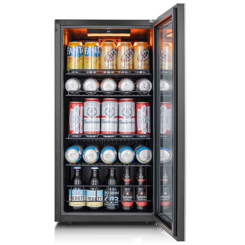 Ca'Lefort Beverage Refrigerator 34°F-54°F Drink Cooler Hold 105 Cans Home,Bar
