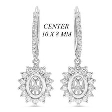 Earring Setting Oval 10x8 mm Blank Mounting Women Ring 925 Sterling Silver