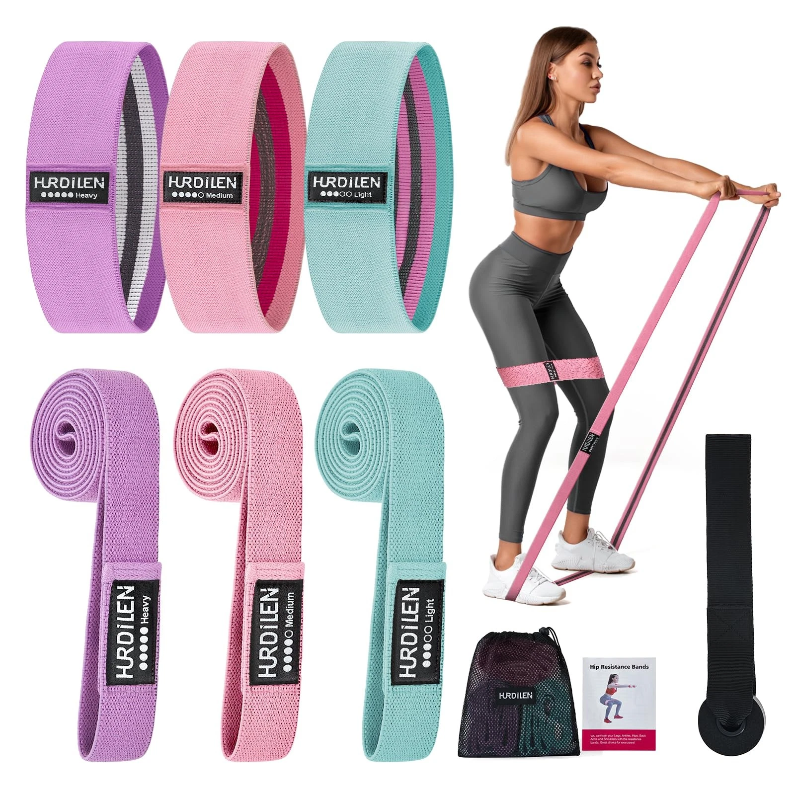 Resistance Bands for Working Out Set, 3 Pcs Pull Up Bands and 3 Pcs Assistanc...