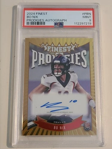 Bo Nix 2024 Topps Finest #P-BN Prodigies Auto ROOKIE RC AUTOGRAPH PSA 9 MINT!!