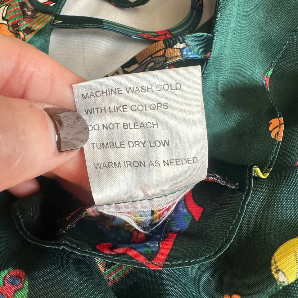 Looney Tunes Personajes de Navidad, Verde Oscuro, Vestido de Dormir Satinado - 2X Foto 4 de 4