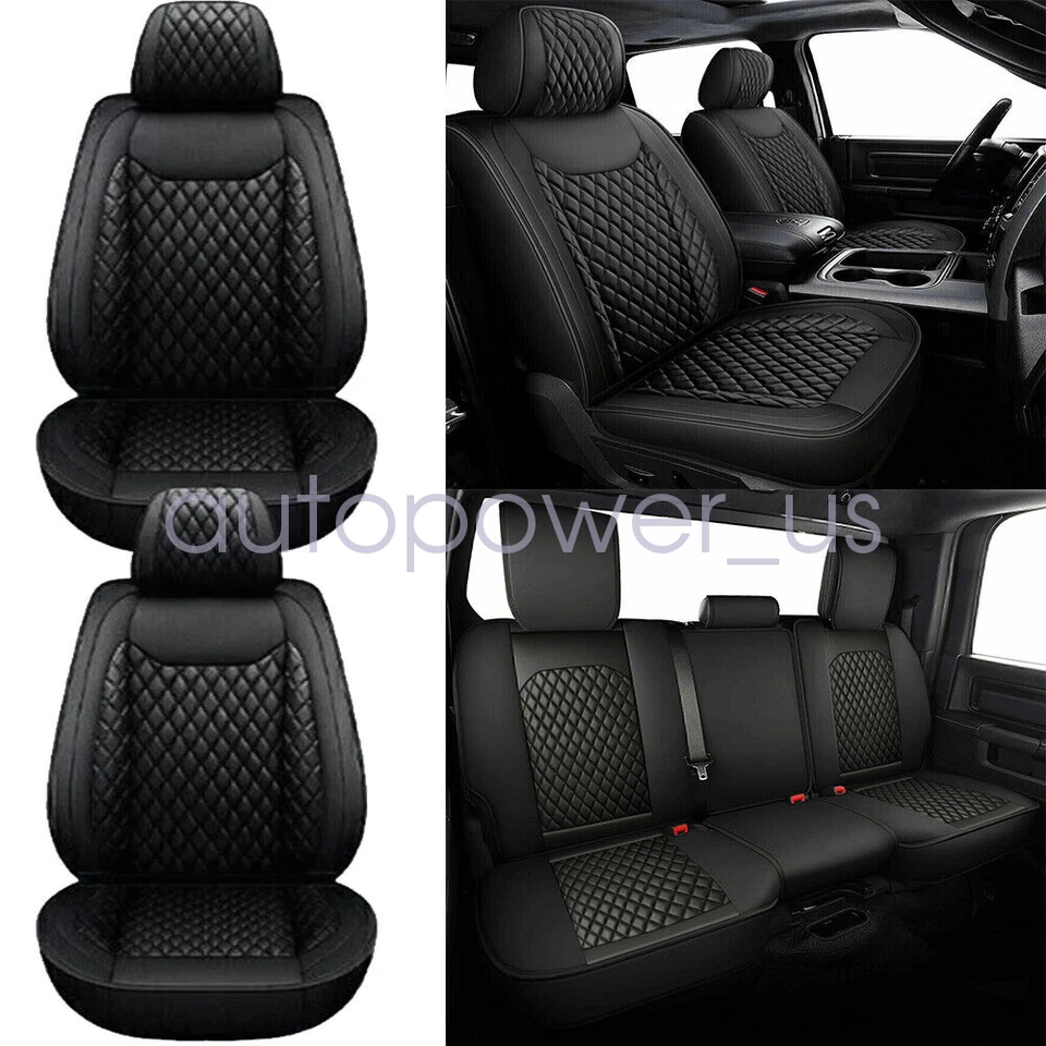 Full Surround Set For Infiniti Car 5-Seat Cover Faux Cushion Seat Covers Black Foto 3 de 4