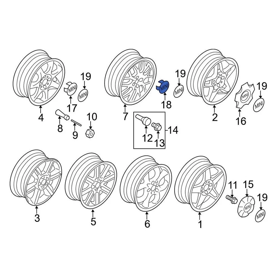 For Mini Cooper 2002-2015 Mini 36131171069 Wheel Cap Foto 2 de 4