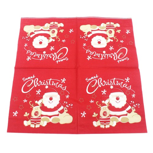 60PCS Printing Christmas Napkins Santa Claus Pattern Tissue Dinner Napkins - Picture 6 of 12