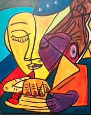  Acrylic On Canvas Painting 16x20 Inspired By Picasso Original Artwork New New