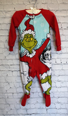 Dr Seuss The Grinch Baby Sleeper 12M Green Christmas Pajamas Footed Holiday HTF