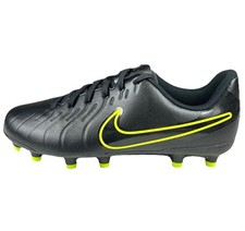 Nike Jr. Legend 10 Club FG/MG Soccer Cleats Youth Size 4Y Black/Volt New In Box